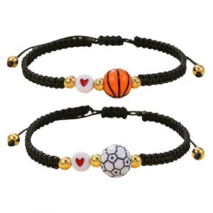 HAZMA 2 Pièces Cadeau De Football, De Basket-Ball, Pour Bracelet Enfant, Bracelet Enfant Garçon, Cadeau De Basket-Ball, Pour Garçons, Filles, Einstellbare Größe(Football, Basket-Ball) (anqingyandian, neuf)