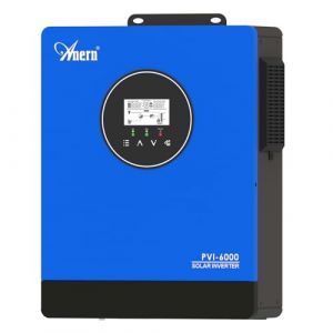 Anern Onduleur Solaire 6KW 220V-240V CA intégré 2 MPPT Fonction CT Convertisseur,Impossible de Connecter la Batterie Peut Connecter Un Moteur 3P ou Une Pompe à Eau,Tension MPPT 60-450V CC (Anern, neuf)