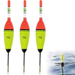 Wxinsheng Flotteur de P&ecirc;che Lumineux Nuit,Lot de 3 Flotteurs Truite 10g,Bobbers P&ecirc;che Jour/Nuit en Mousse EVA,pour Carp,Perche,Brochet (Wxinsheng, neuf)