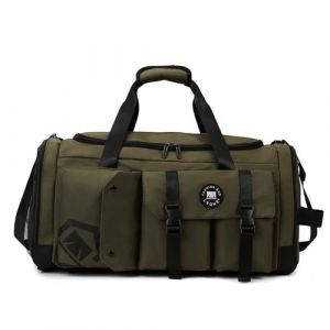 Vllcsla Sac de Sport Gym Duffle Bag Extra Large 43.85 L Sac à Dos de Sport 2 en 1 avec Compartiment à Chaussures et Poche Humide, Sac de Fitness de Grande Sac de Voyage (Eco Memos, neuf)