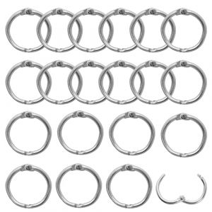 Lot de 20 anneaux de reliure en m&eacute;tal - 25 mm - Pour scrapbooking, album, classeur de carnet, porte-cl&eacute;s - Argent&eacute; (Airmore, neuf)