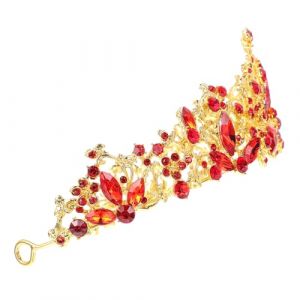 Beaupretty 1 Pc couronne de cristal robe de mariée mariage chic coiffe de mariée couronne princesse couronne de princesse ornement de cheveux couronne pour la décoration Acrylique rouge (lorianca, neuf)