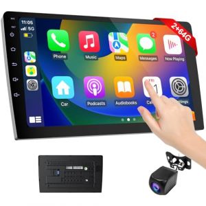 Haudio CarPlay Écran pour Voiture (9 Pouces) avec CarPlay sans Fil & Android Auto sans Fil - Autoradio Double DIN avec Caméra de Recul, Navigation GPS, Miroitage,Récepteur Audio et Lecteur de Musique (Tianshi Global, neuf)