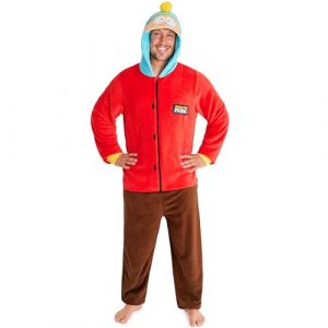 South Park Combinaison Pyjama Homme & Ado, XS-3XL, Grenouill&egrave;re Adulte Chaude &agrave; Capuche, Pyjama Hiver Cosy, Cadeau Loungewear (M, Rouge) (Get Trend., neuf)