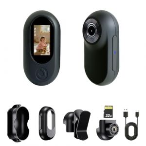 Frelisty Camera Portable Miniature, Cam&eacute;ra POV Magn&eacute;tique L&eacute;ger 26g, Mini Cam&eacute;ra Sport 1080P, Fixation Magn&eacute;tique et Clip Rotatif 360&deg;, 32GB Incluse, pour V&eacute;lo, Casque Moto et Sport(Noir) (Yecam, neuf)