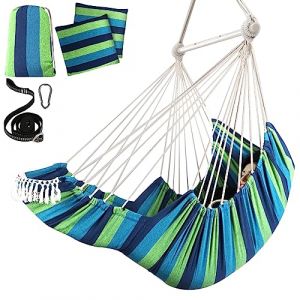 Chihee Si&egrave;ges Suspendus Chaise Hamac Balan&ccedil;oire Suspendue Coussins de Repose-Pieds Sangle de Suspension Mousqueton Inclus,Barre d'&eacute;cartement en m&eacute;tal Repliable Coton Doux tiss&eacute; Poche lat&eacute;rale (Tokeda, neuf)