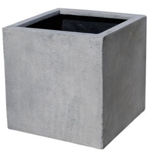VIVANNO Jardinière en Fibre de Verre - 40x40x40 cm - Design béton Gris - Jardinière carrée pour l'extérieur et l'intérieur (AE Trade, neuf)