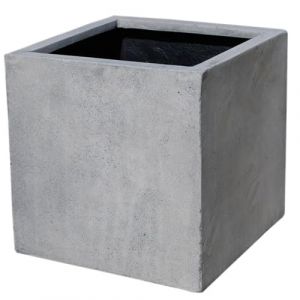 Vivanno Pot de fleurs carré en fibre de verre - Résistant au gel - 40 x 40 x 40 cm - Design béton gris - Pot de fleurs carré pour l'extérieur et l'intérieur (AE Trade, neuf)