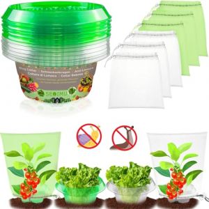 Lot de 24 Colliers Anti Limace avec 24 Sacs de Protection Anti-Insectes, 99% de Protection Contre Les Limaces, Anti Limaces et Escargots Stable, Anneaux de Protection pour Salades et Choux (SEOIMU-FR, neuf)