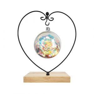 Fosinz Support &agrave; Plante Suspendue Bois en Fer pour Suspendre Un Terrarium en Verre, Globe, Ornement de No&euml;l et d&eacute;coration de Mariage &agrave; la Maison(coeur carr&eacute;) (FOSINZ, neuf)