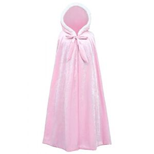 YOSICIL Capuche Cape Fille Cape Elsa Frozen Long Cape Princesse Costume Hiver Blanche-Neige Party Cosplay Carnaval No&euml;l Cadeau d'anniversaire Jeux de r&ocirc;le,Rose,M (YOSICIL., neuf)