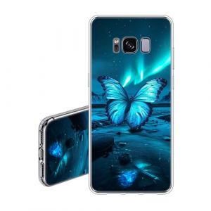 JEZSTHAI Coque Compatible avec Samsung Galaxy S8 Housse Silicone TPU Transparente Souple Antichoc,&Eacute;tui de Protection avec Motif Dessin Esth&eacute;tique,Papillon (KARSTHAI, neuf)