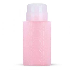 Flacon Distributeur de Pompe à Pression vers le Bas de 250 Ml, Distributeur de Pompe à Dissolvant pour Vernis à Ongles, Flacon Vide pour Dissolvant de Vernis à Ongles(Carré rose) (Wannhui, neuf)