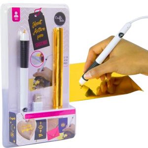 Crafts&Co® Stylo Chauffant | Hot Foil avec USB Stylo à Film Chaud à Pointe Fine 1,5 mm | Stylo Activé par | Blanc (KarstenInternational, neuf)