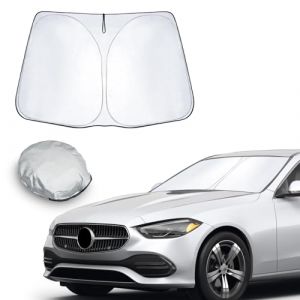 CDEFG Compatible avec Mercedes C-Class W205 2016-2021 C-Class W206 2022-2025 Pare-Soleil de Voiture Couverture de Pare-Brise-Soleil Pare Voiture Anti UV Isolation la Chaleur et Soleil Accessoires (C D E F G, neuf)