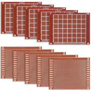 10 Pièces PCB Prototype Carte de Circuit Imprimé à Double Faces, Planche à Pain Universel, Kit de Carte de Circuit Imprimé pour Le Prototypage, Projets de Bbricolage - 9 * 7 cm (JunShengMaoYi, neuf)