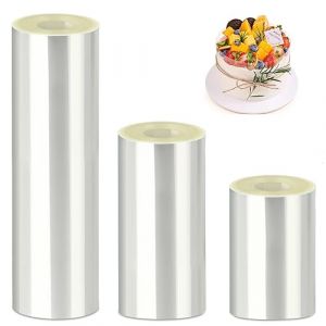 Wubushan 3Pcs Rodoide Transparent Patisserie, Collier à Gateau 10/15/20 cm, Rhodoid pour Patisserie Bordure Gâteau Réutilisable en Acétate pour Entourer Les Gâteaux (AlleyStore, neuf)