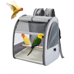 Sac à Dos de Transport Oiseau avec Perchoir sur Pied et Plateau, Sac de Transport de Perroquet d'oiseau Cage d'oiseau de Voyage portative pour Perroquet randonnée, Camping (attempty, neuf)