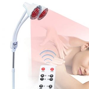 Futchoy Lampe infrarouge 275 W - Lampe chauffante à 360° - Projecteur de lumière rouge - Double tête - Thérapie par la lumière infrarouge - Température réglable (CCREAMT12, neuf)