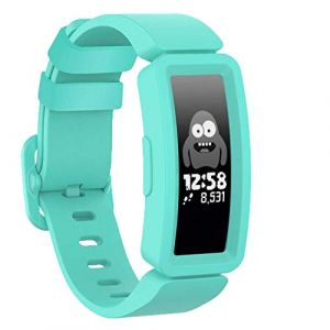 TopPerfekt Bracelet Compatible avec Fitbit Ace 2 pour Enfants 6 - Bracelet en Silicone Souple étanche - Accessoires pour garçons et Filles - Compatible avec Fitbit Ace 2 (bleu sarcelle) (TopPerfekt FR, neuf)