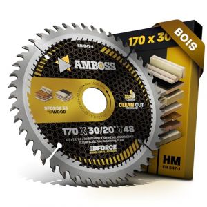 AMBOSS lame scie circulaire 170x30mm (bois) - lame de scie 170 avec 48 dents - lame scie circulaire Ø 170mm - compatible Makita 5600 BR FESTO FESTOOL: AM 42 A. AM 42 S. AM 42 STA. AMT 42 S. (Sawblade King, neuf)
