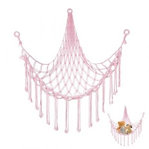 Hamac pour Peluche, Hamac de Rangement Pour Jouets 150x100x100cm Filet Peluche à Suspendre Rangement Range Peluche Hamac Jouet de Rangement Filet Pour Chambre Enfant, 1 Pièces, Rose (MiTSHOP, neuf)