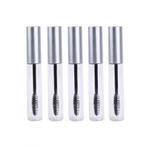 SIRLOMU 5 Pièces Flacon Mascara Remplissable avec Brosse et Récipient, Entonnoir Transparent, Portable pour Remplissage Mascara à l'Huile de Ricin (10ml) (Argent) (SHI  DABAO DE DIAN, neuf)