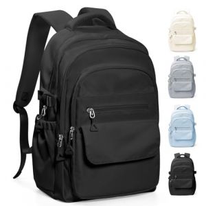 HYC00 Sac &agrave; Dos D'&eacute;cole Fille Ado Sacs &agrave; Dos Scolaire Coll&egrave;ge Sac Universitaire Femme Casual Daypacks Imperm&eacute;able Laptop Backpack L&eacute;ger Sacs Ados Voyage Femme Bookbag College Work Bag,Noir (SUNMOP, neuf)