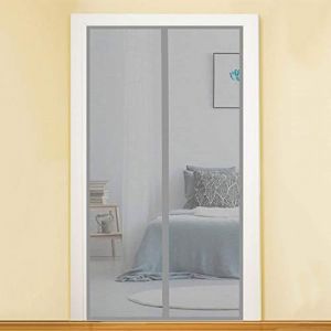 Moustiquaire Porte Magn&eacute;Tique, 90x190cm(35x75inch) Anti Insecte Mouche Moustique Rideau Anti Mouche Fermeture Automatique pour Enfants et Animaux de Compagnie, Gris (GUOGAI, neuf)
