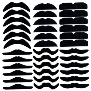 36pcs Fake Mustache 6 Style Taille moyenne Stick Polyester sur la moustache pour Halloween, Masquerade, Performance de scène. (JianShiXianLIULANSHANGMAOYouXianGongSi, neuf)