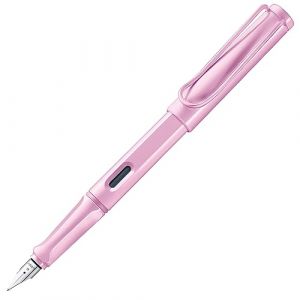 Lamy safari lightrose - Stylo Plume avec grip ergonomique et plume acier pour gaucher (LH) en taille M - matière plastique robuste ASA - avec cartouche bleue T 10 (e-shop-mühlheim, neuf)