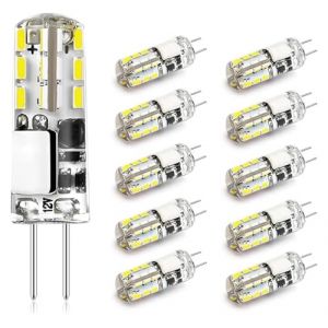wenwendianzi Ampoule Led G4 2W 3W 5W 9W 12W 15W 12V AC220V, lampe en Silicone &agrave; &eacute;conomie d'angle de faisceau 360, remplacement de lumi&egrave;re halog&egrave;ne, projecteur lustre, 10 pi&egrave;ces(Warm White,G4 AC 12V_3W (DuraFix Hub, neuf)