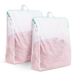 OTraki Filet de Lavage, 2 Filet à Linge Machine à Laver 50 x 60 cm Lot de Sacs à Linge avec Poignée Fermeture Eclair Sac de Lavage Maille Fine Réutilisable pour Sous-vêtements Blouse Chemises (OTraki, neuf)