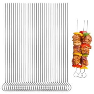 50 Pièces Brochettes en Acier Inoxydable, Pique a Brochette en Acier de 25 cm, Réutilisables Pique a Brochette Inox, Aiguilles à Roulade en Acier Inoxydable pour Bœuf, Barbecue, Légumes et Poisson (Shenzhen Sanhuan Recycling Technology Co Ltd, neuf)