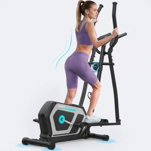 Vélo elliptique,3 en 1 vélo elliptique avec16 Niveaux de résistance, écran LCD, Porte-Bouteille,Pédale Antidérapante,capacité de Charge de 287LBS,Stepper elliptique aérobique (Cowmew Fitness, neuf)