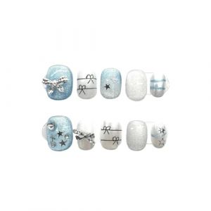 Faux Ongles Lot de 10 faux ongles courts vert clair faits main, &agrave; coller, motif yeux chat, style ballerine, for une manucure compl&egrave;te(12-XS) (chenzhiying5188, neuf)