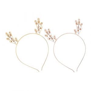 HONITANO 2 Pièces bandeau de bois or Mariage de mariée strass groupe rose cerceau de cheveux de mode bandeau femme cerceau de cheveux féminin cerceau de cheveux de fille alliage (LUWELI, neuf)