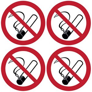 notlok Safety Work – 4x Autocollants Interdit de Fumer ⌀20 cm | Panneau interdiction de fumer | Autocollant interdit de fumer pour bureau, restaurants & espaces publics | Panneau intérieur & extérieur (notlok Safety Work, neuf)
