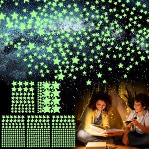 HJZHII Lot de 477 étoiles lumineuses autocollantes pour chambre d'enfant, 5 tailles, étoiles phosphorescentes, plafonds, autocollants muraux pour chambre à coucher, fête, chambre, cadeau (successful career, neuf)
