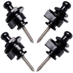 4pcs Guitar Strap Lock Buttons Metal Security Quick Release Guitar Strap Locks for Acoustic Electric Bass Guitar Starp(Zwart) (HUYANRU, neuf)