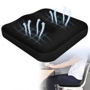 VGECEE Coussin de Si&egrave;ge en Mousse &agrave; M&eacute;moire 39x39x5CM Coussin Chaise Bureau et Voiture Coussins de Si&egrave;ge Orthop&eacute;dique Coussins &agrave; Memoire de Forme pour Fauteuil Roulant Sieges Auto Chaise Maison Bureau (Teksyjiuh, neuf)