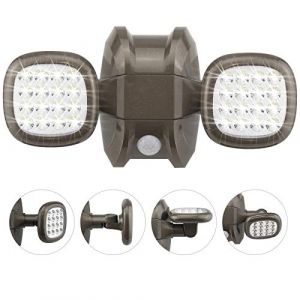 HONWELL Lumi&egrave;re de s&eacute;curit&eacute; LED &agrave; piles, 6000K Lumi&egrave;re &agrave; d&eacute;tecteur de mouvement ext&eacute;rieur, IP65 Lumi&egrave;res de S&eacute;curit&eacute; Projecteurs, Lumi&egrave;re ext&eacute;rieure de S&eacute;curit&eacute; pour escalier, Couloir, Jardin, Bronze (honwell, neuf)