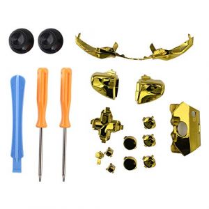 Kit Elite, Set Complet De Touches De Manette Accessoires De Remplacement Boutons pour X box One Elite Contrôleur One avec Boutons, 2xTournevis, 1xClé pour X box 360 Contrôleur.(金色) (Hakeeta, neuf)