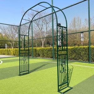 Wetsfgdg Arche De Jardin en Fer Forgé - Grande Tonnelle Décorative Française pour Roses Et Fleurs, Solide Et Résistante Aux Intempéries.Vert foncé/Style B/Dessus plat/L220xW40xH230cm (brand-Wetsfgdg-跟卖投诉, neuf)