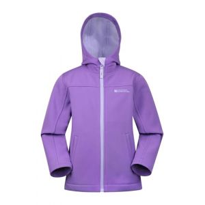 Mountain Warehouse Veste Enfant Exodus Softshell - Coupe-Vent, Imperméable Fille Et Garçon, Veste Polaire Unisexe, Veste À Capuche Conçue pour Sport Et Voyage Violet Lumineux 11-12 Ans (Mountain Warehouse, neuf)