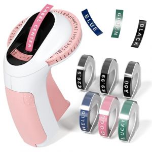 Etiqueteuse Autocollantes,3D Etiqueteuse Manuelle E975,Machine &agrave; &Eacute;tiquettes en Relief avec 6 Rubans,Portative &Eacute;tiqueteuse 3D Embossing Label Make rpour Maison,Cuisine,Bureau,Cadeau DIY ,Rosa (cxbg, neuf)