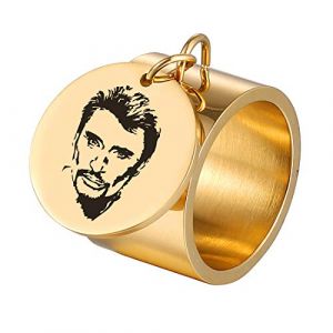 AFSTALR Croix Johnny Hallyday Bague Cadeaux Homme Biker Rock Johnny Personnalisés, Or 8 (AFSTALR, neuf)