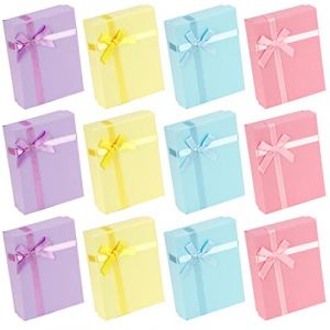 Kurtzy Lot de 12 Petites Boites Carton Cadeaux en Papier Kraft Argent pour Bijoux &ndash; 9 x 7 cm - Boite Carton Kraft Mat avec Mousse pour Bagues, Colliers, Bracelets et Boucles d&rsquo;Oreilles (Tinyyo Europe, neuf)