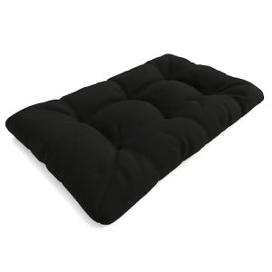 POKAR Coussin Matelassé pour Palettes Euro - 1x Assise 120cm x 80cm x 12cm, en Mousse formée à Froid, très Confortable, Canapé de Jardin, Intérieur et Extérieur, sans Palette, Noir (EURAKOP-FR, neuf)