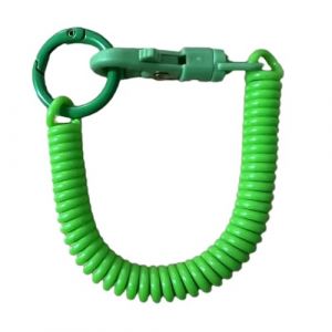 Hattba Porte-cl&eacute;s en spirale extensible, porte-cl&eacute;s r&eacute;tractable &agrave; ressort h&eacute;lico&iuml;dal, porte-cl&eacute;s en alliage, porte-cl&eacute;s color&eacute; pour sac &agrave; dos, Vert, 18cm (HongyiFushi, neuf)